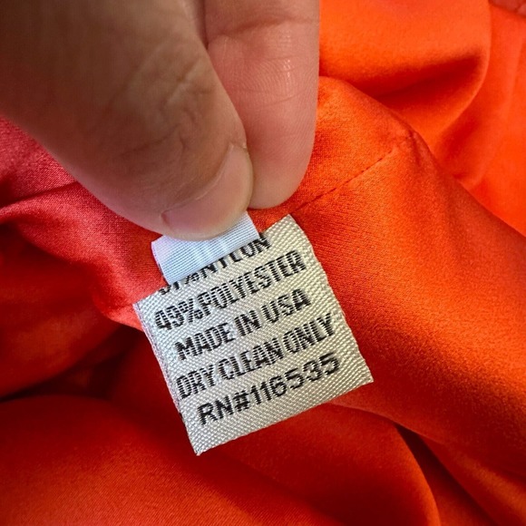 LELA ROSE Asymmetric One Shoulder Sheath Mini Dress in Orange/Red - Picture 12 of 13